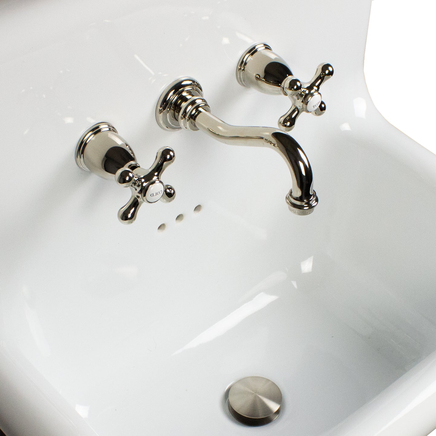 Nantucket VCWMF-PNX Victorian cross-handle bathroom faucet, polished nickel