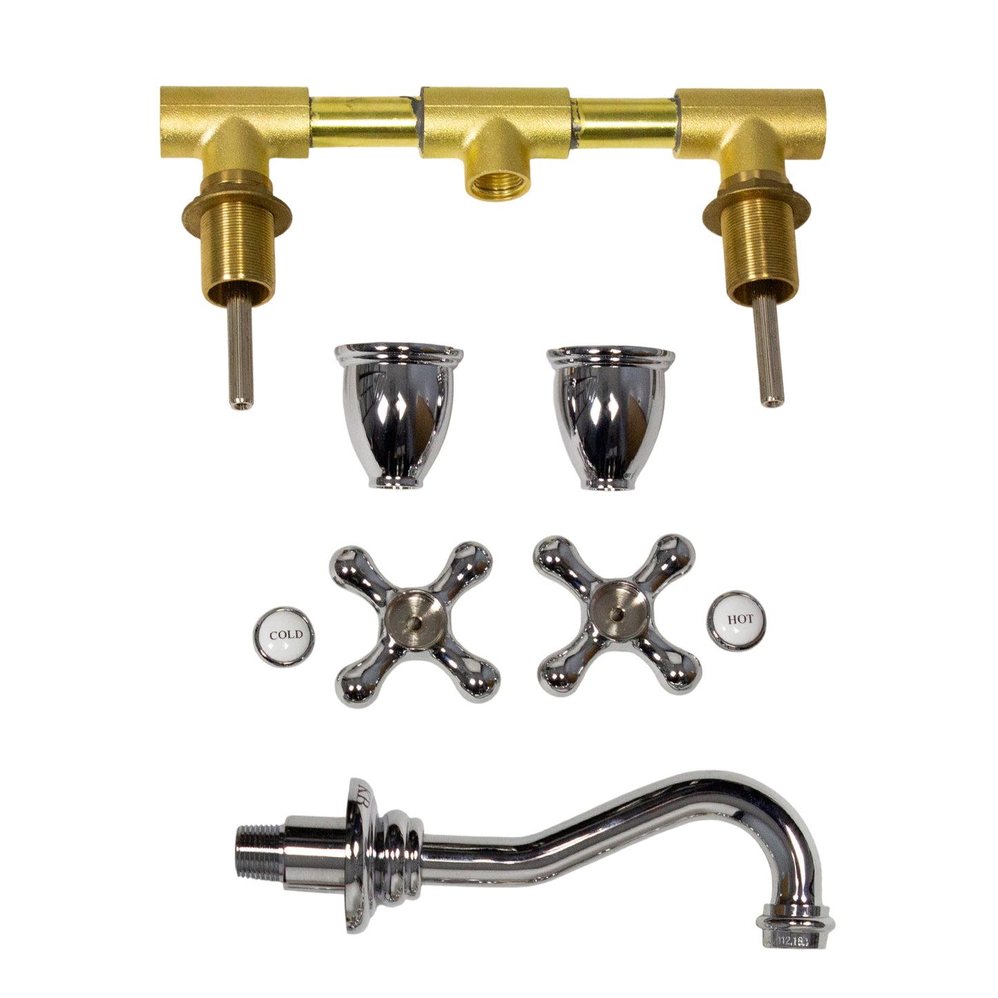 Nantucket Victorian bathroom faucet, chrome, view 7
