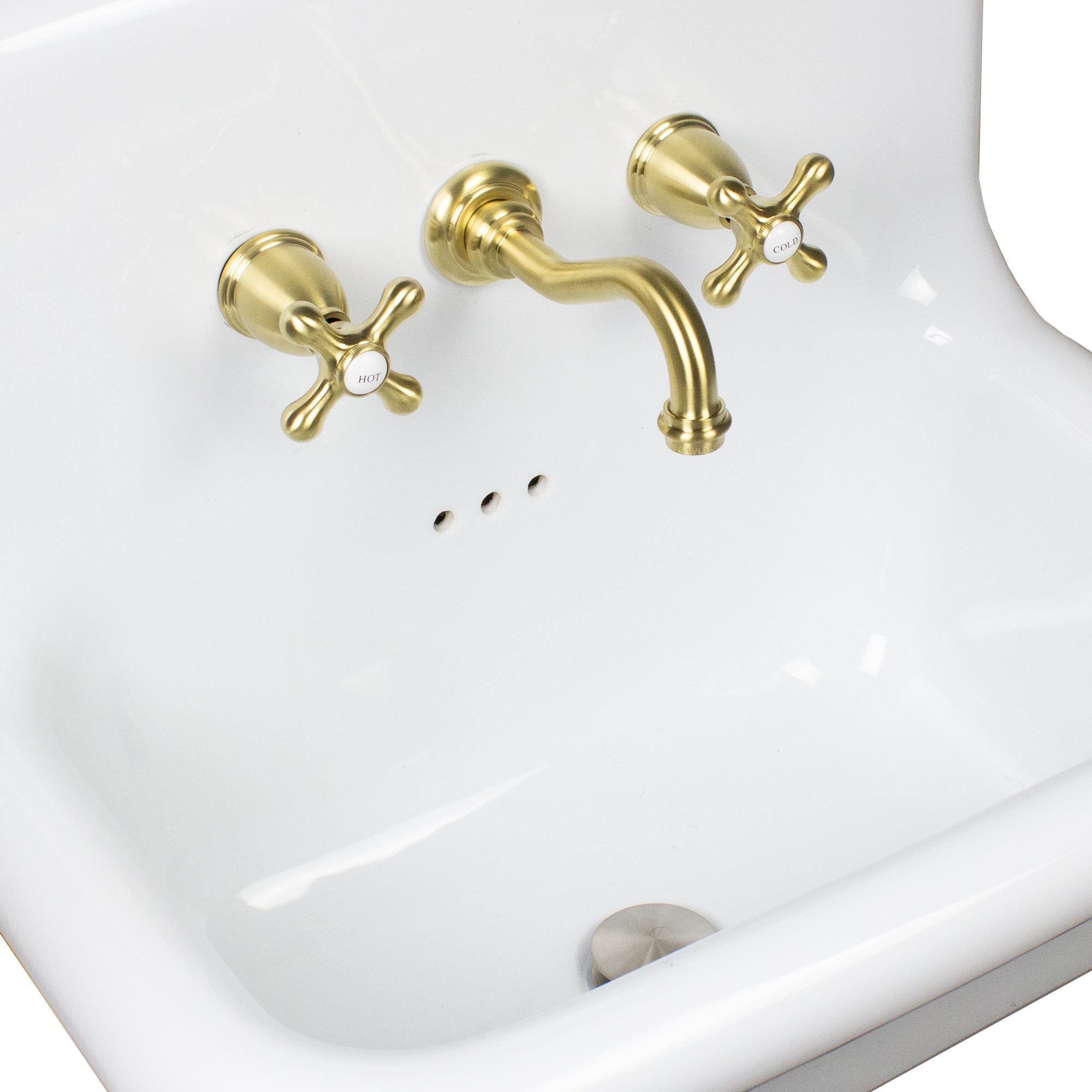 Nantucket VCWMF-BRX Victorian cross-handle bathroom faucet, brass
