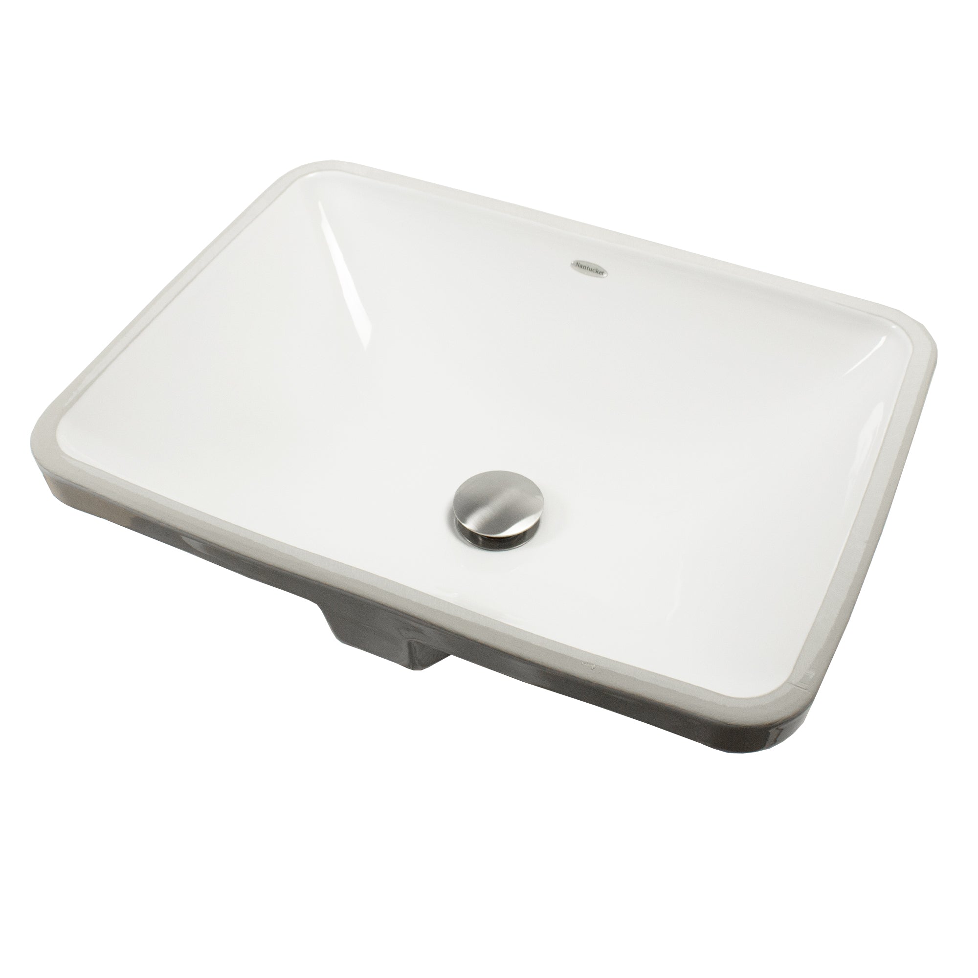 Nantucket UM-19X14-W 19 x 14 inch white undermount ceramic bathroom sink