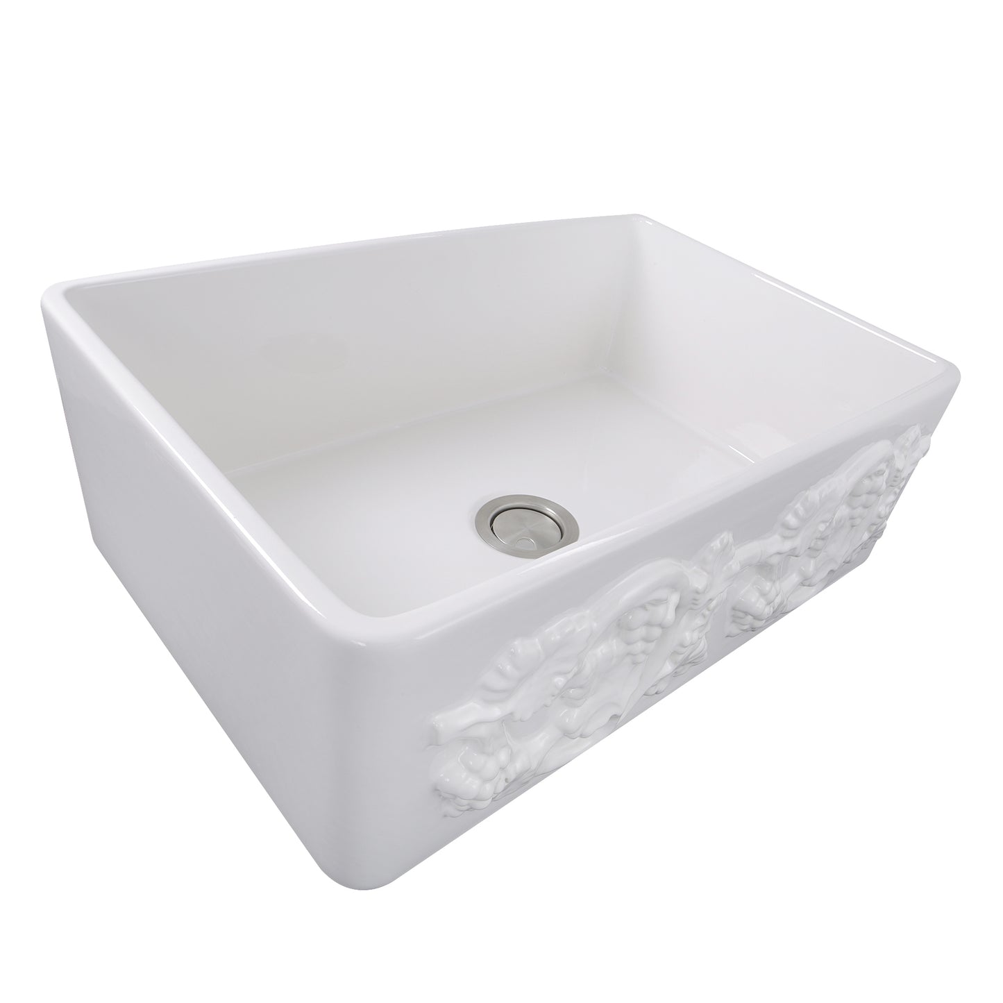 Nantucket FCFS3320S-Grapes fireclay sink, view 5