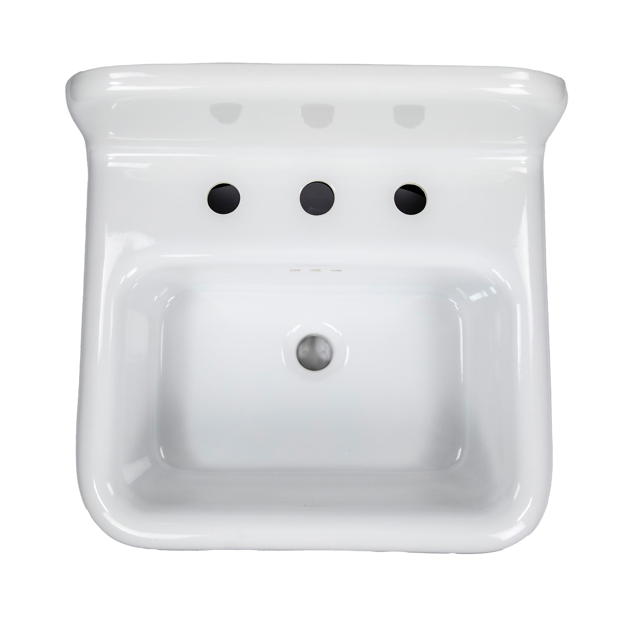 Nantucket NS-VCDM20-BLKW 20-inch Victorian fireclay wall mount sink, view 5