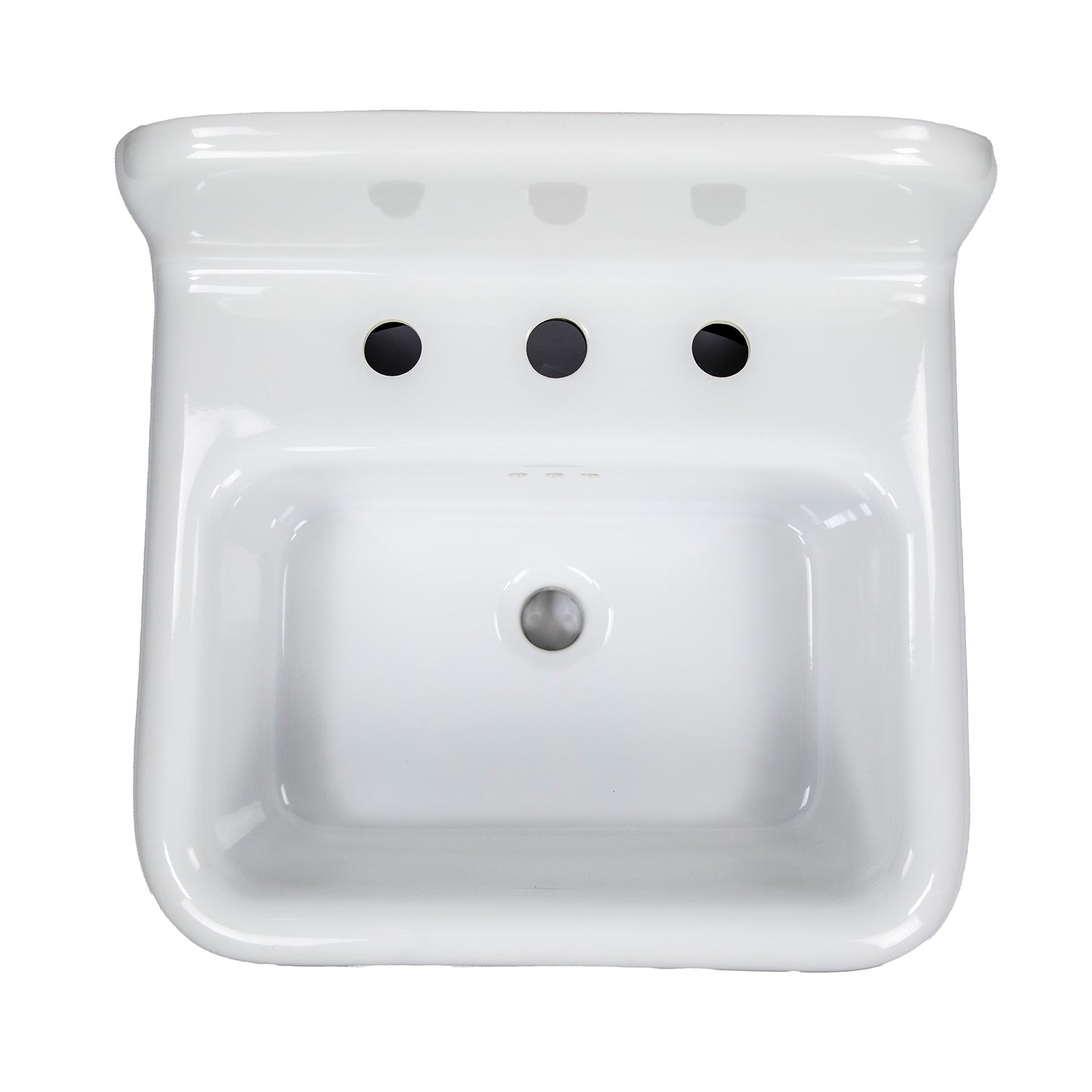 Nantucket NS-VCDM20-BLKW 20-inch Victorian fireclay wall mount sink, view 5