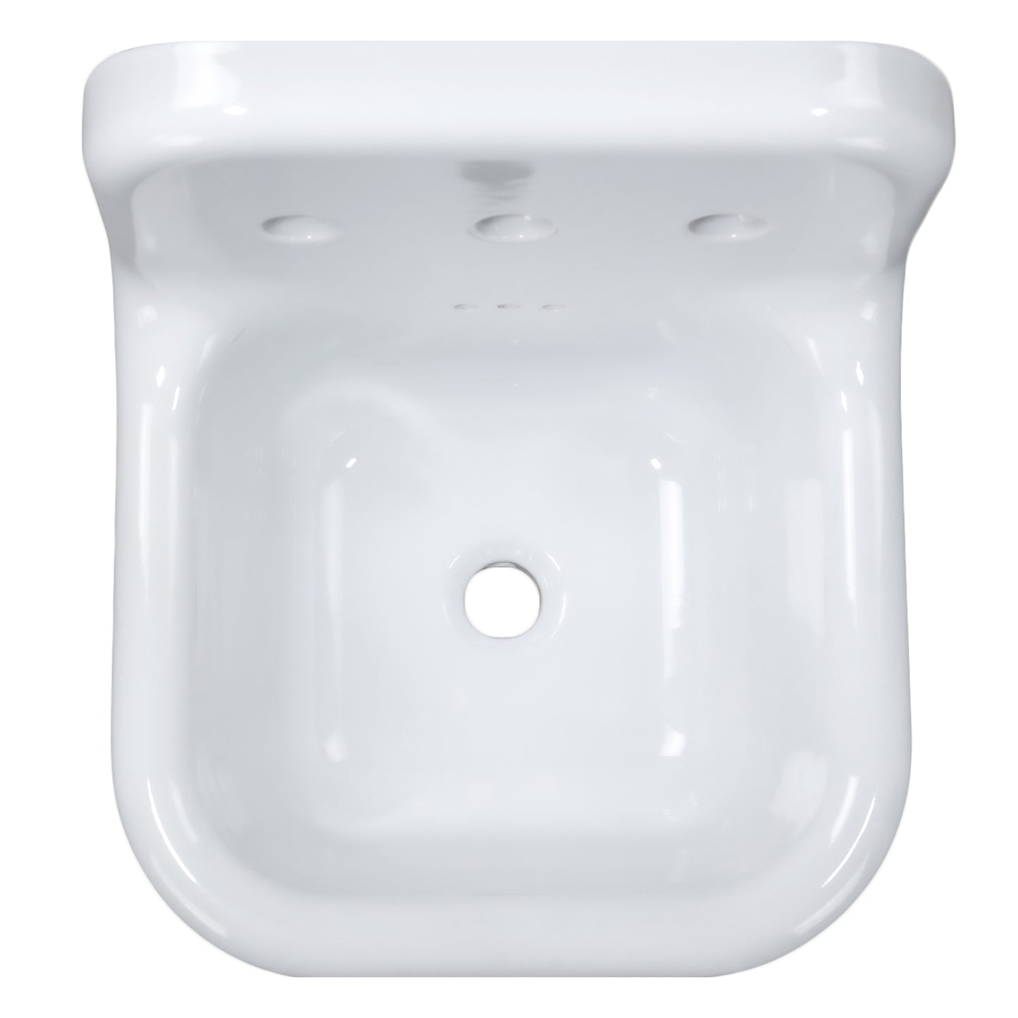Nantucket NS-VC16-WW 16.5-inch Victorian fireclay wall mount sink, view 3