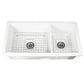 Nantucket Wellfleet-36OSW-DBL 36-inch white fireclay double bowl kitchen sink
