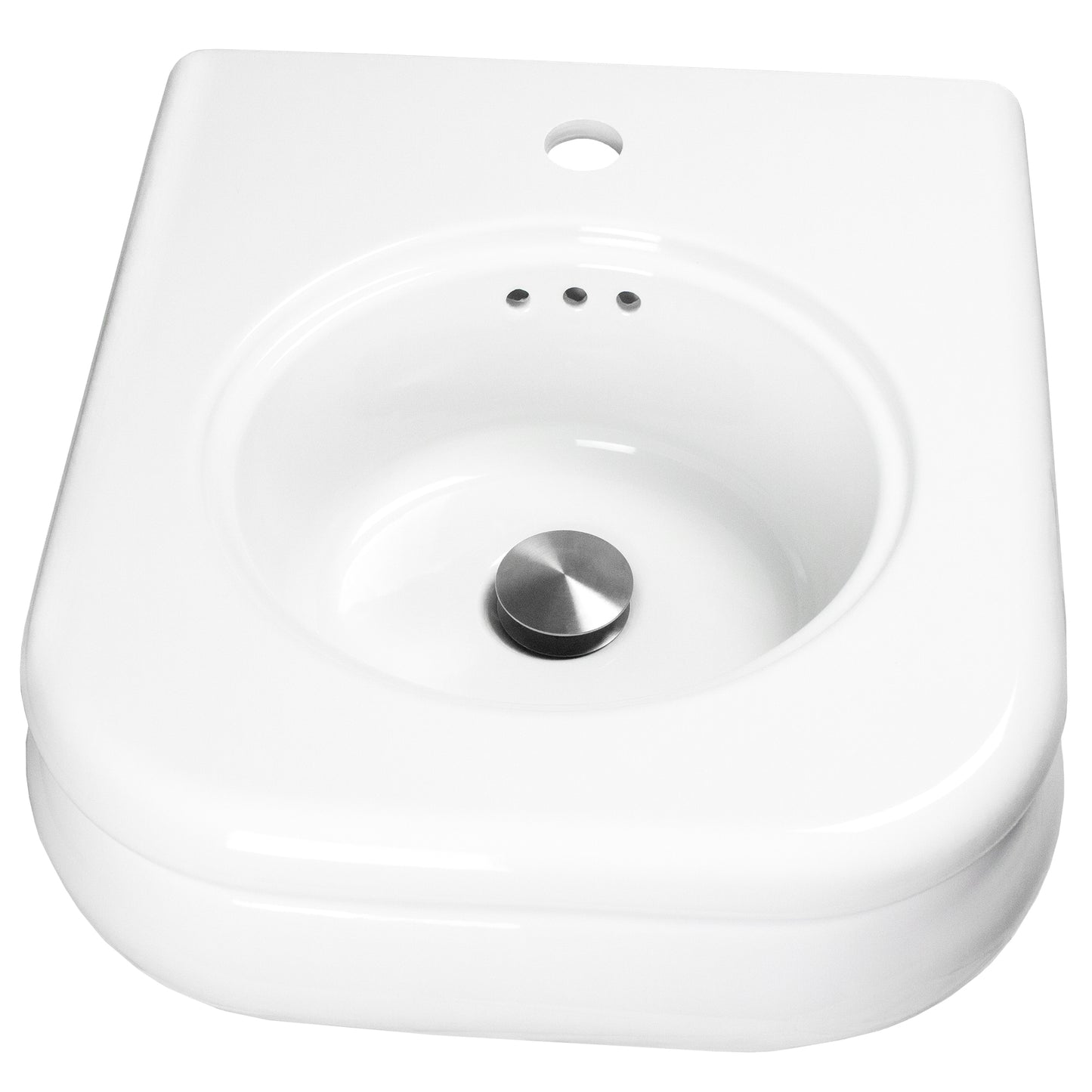 Nantucket NS-VCDMCD165-WW Victorian fireclay bathroom sink, view 2