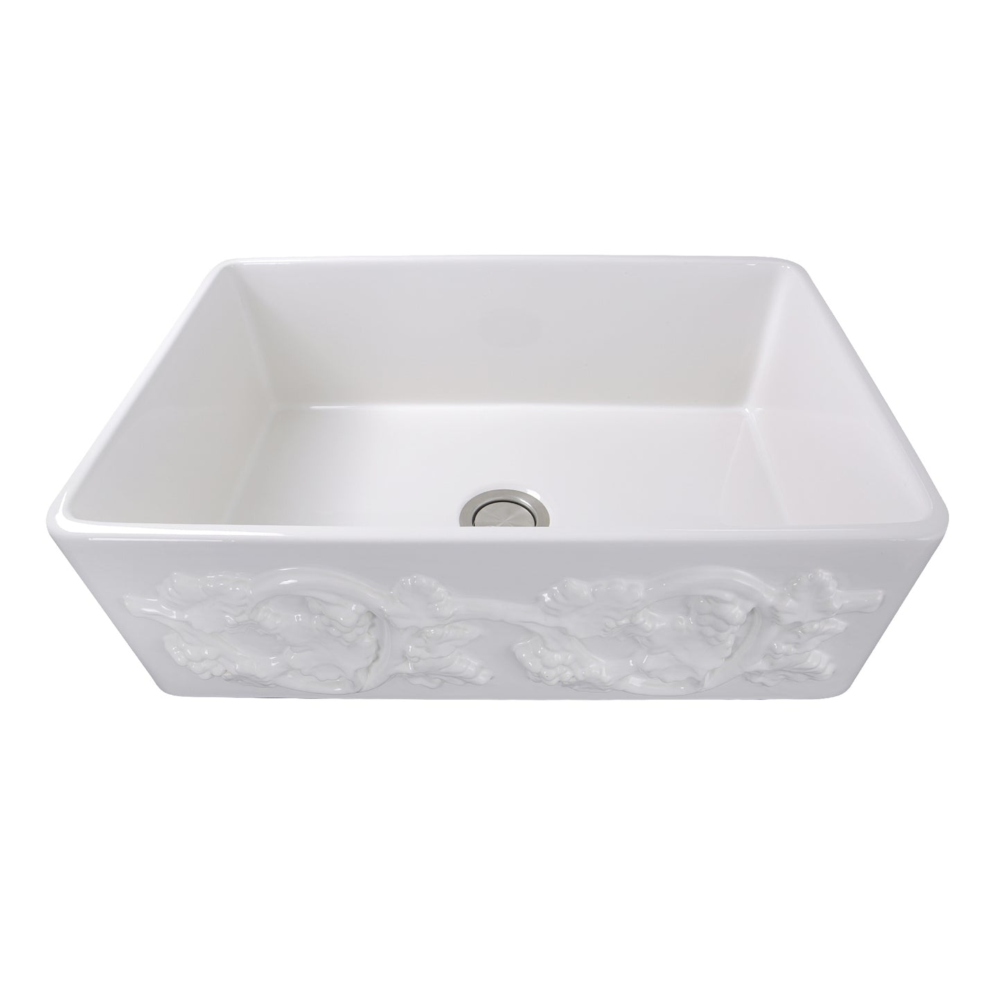 Nantucket grape vine apron fireclay sink, view 3