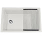 Nantucket PR3019PS-W white granite workstation sink, view 3