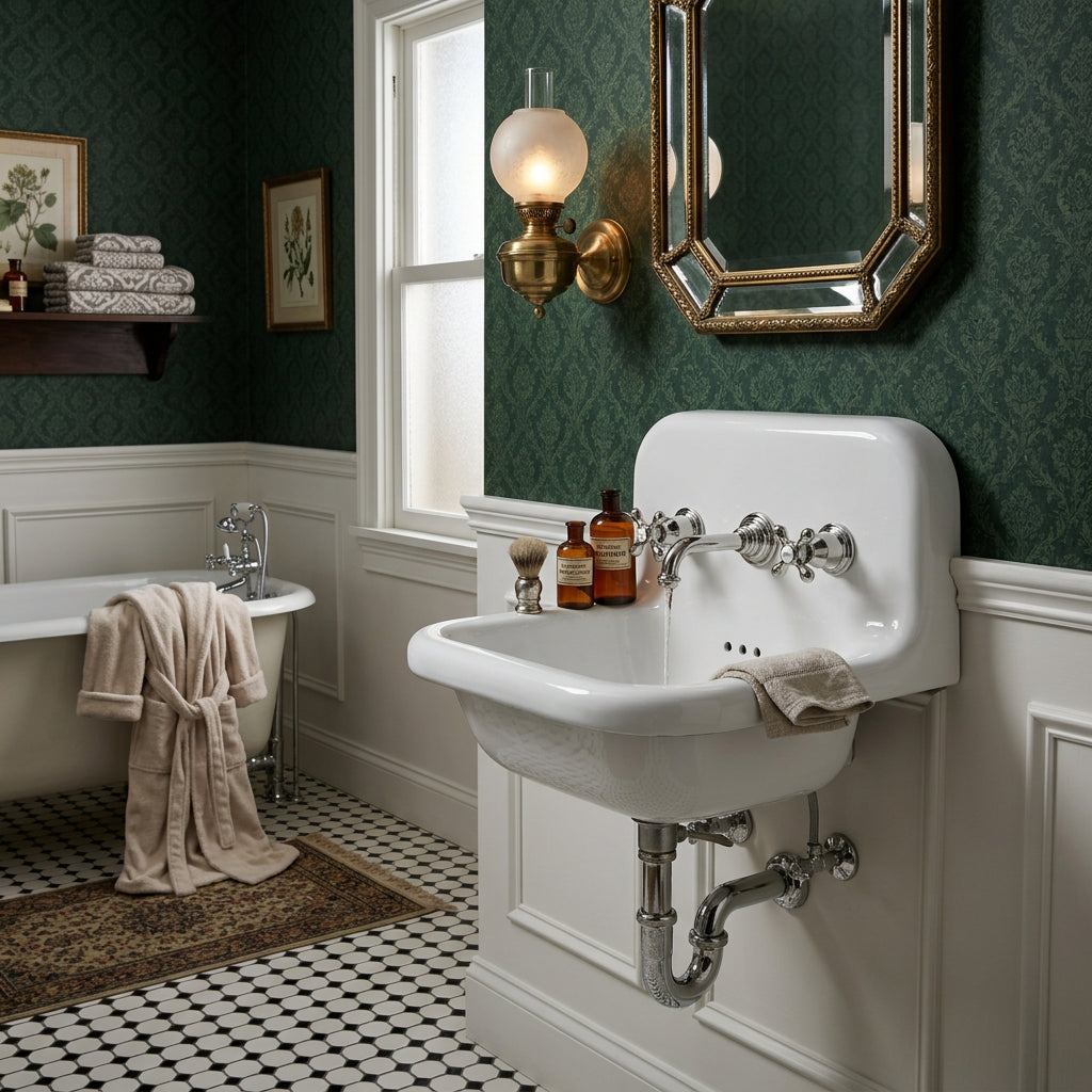 Nantucket NS-VC16-WW 16.5-inch Victorian fireclay wall mount sink, view 2
