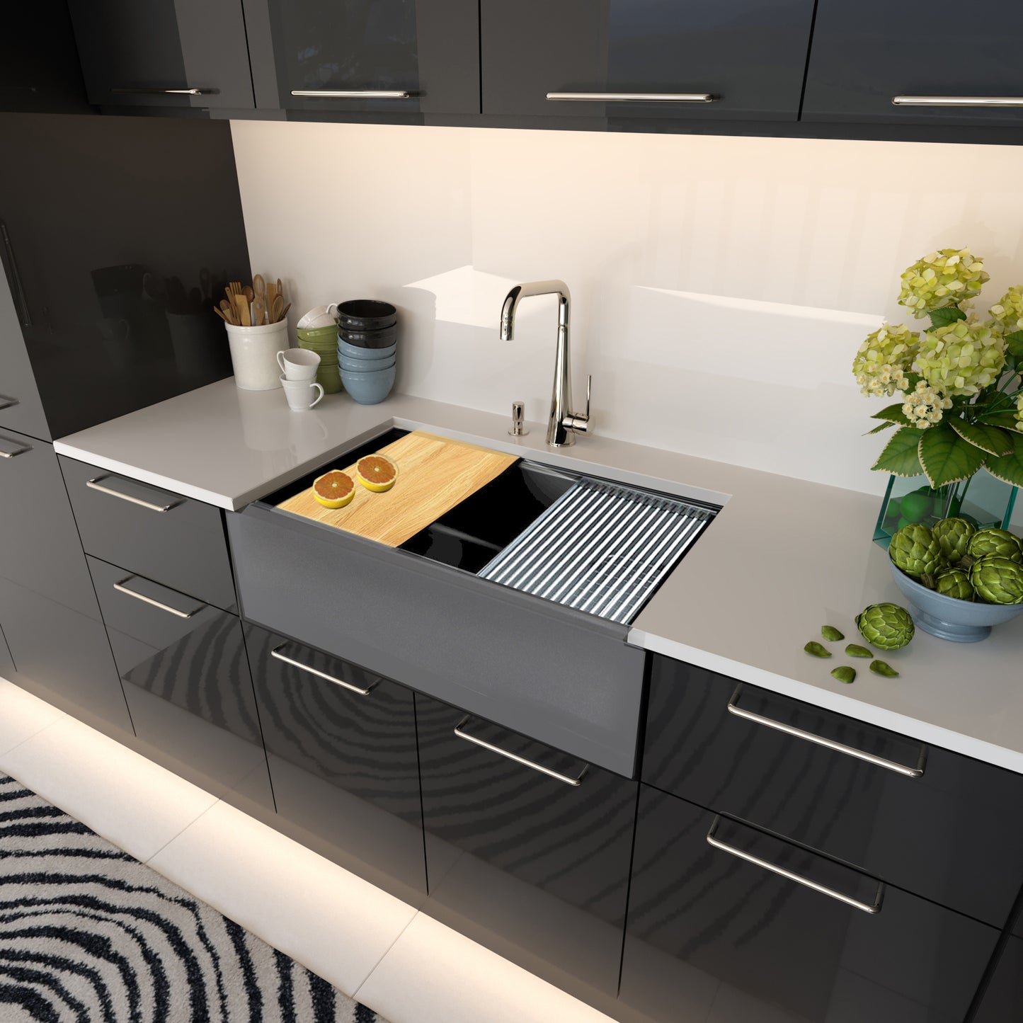 Nantucket PR3320-APS-TI granite sink, view 6