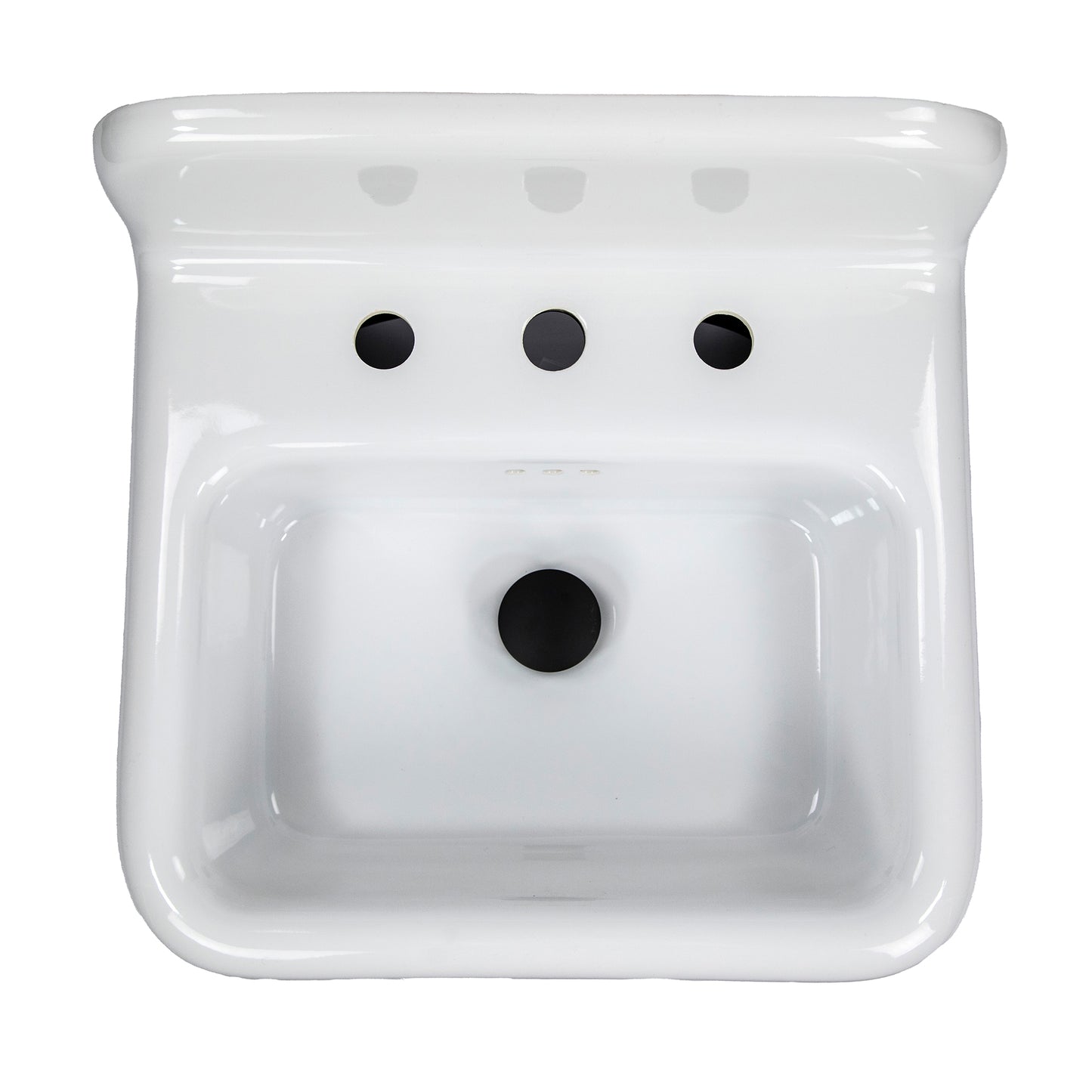 Nantucket NS-VCDM20-BLKW 20-inch Victorian fireclay wall mount sink, view 6