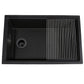Nantucket PR3019PS-BL black granite workstation sink, view 2