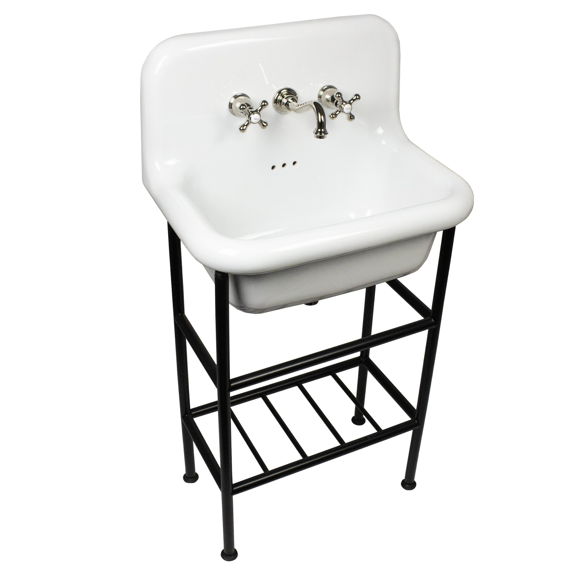 Nantucket Victorian bathroom faucet, polished nickel, view 3