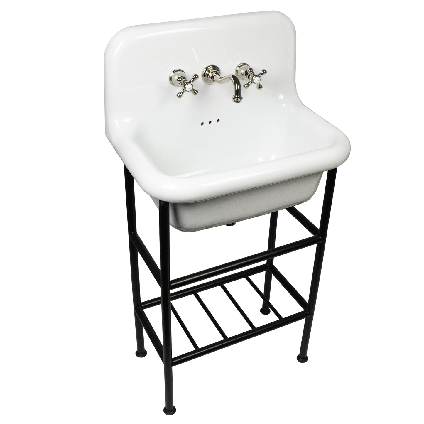 Nantucket Victorian bathroom faucet, polished nickel, view 3
