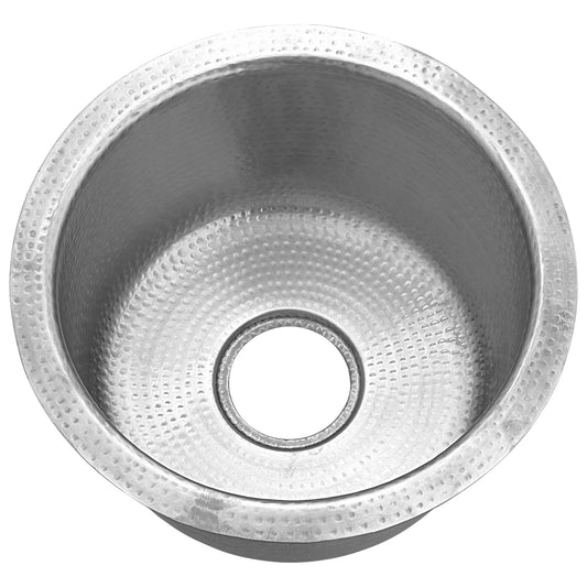 Nantucket RS15-SSMF round hammered matte stainless bar sink
