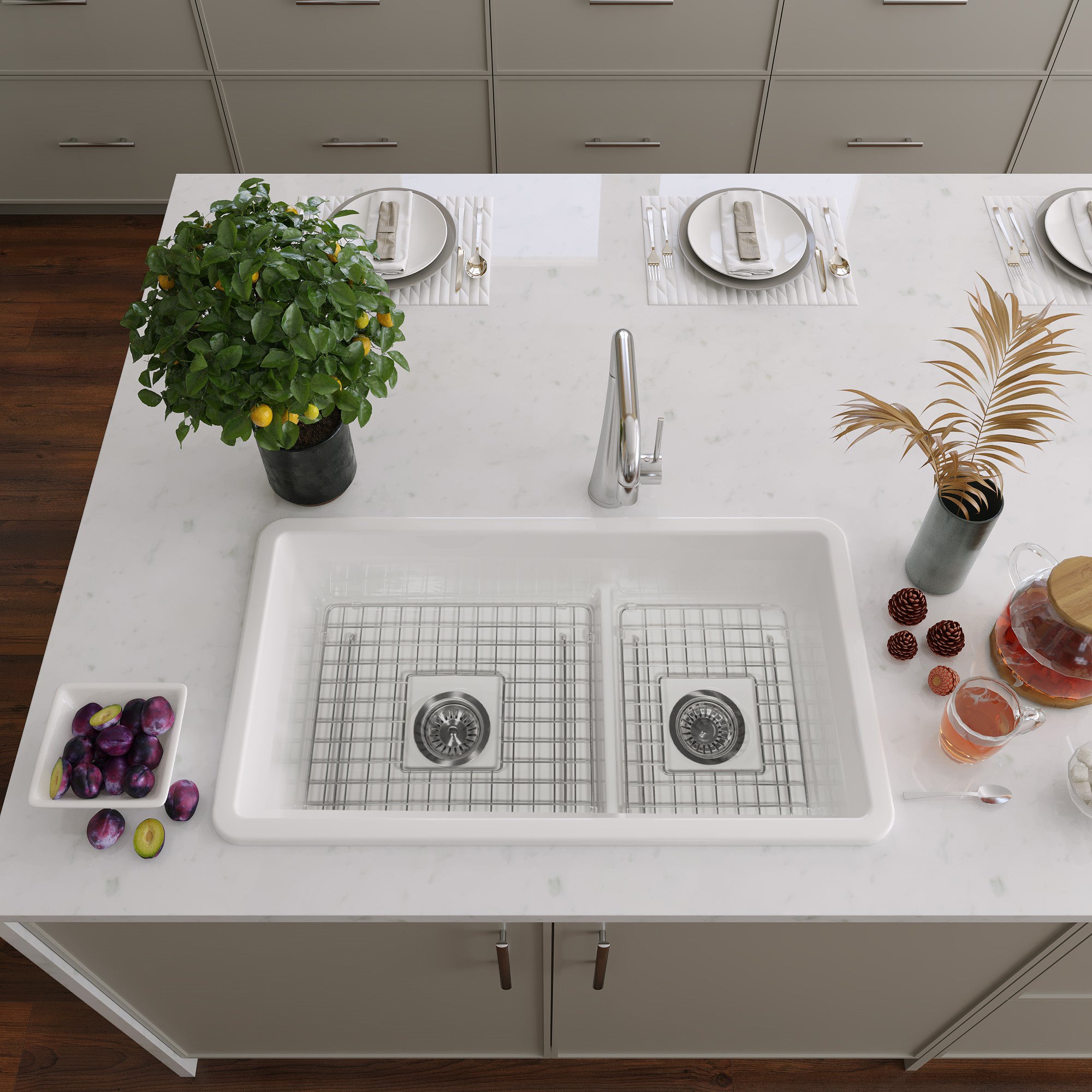 Nantucket Wellfleet-31OSW fireclay sink, view 7