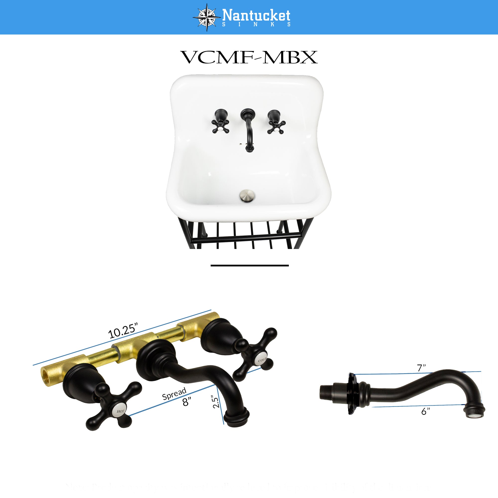 Nantucket Victorian bathroom faucet, matte black, view 9