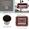 Nantucket 2.75" Junior Duo Bar Sink Drain In Venetian Bronze - NS-403VB complementary drain and hammered copper bar sink.
