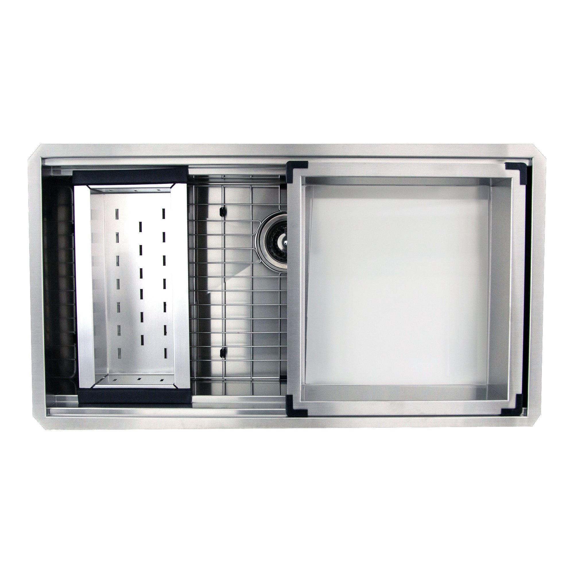 Nantucket ZR-PS-3620-16 36-inch zero radius stainless prep station sink