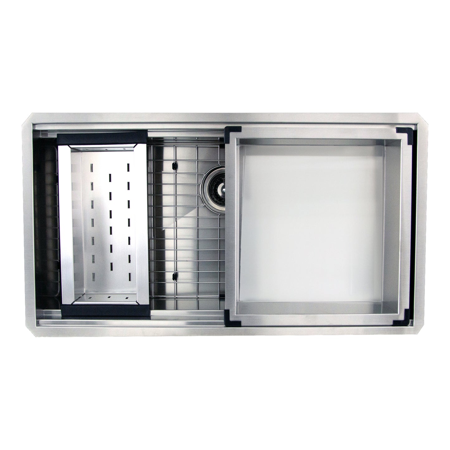 Nantucket ZR-PS-3620-16 36-inch zero radius stainless prep station sink