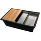 Nantucket PR3019PS-BL black granite workstation sink