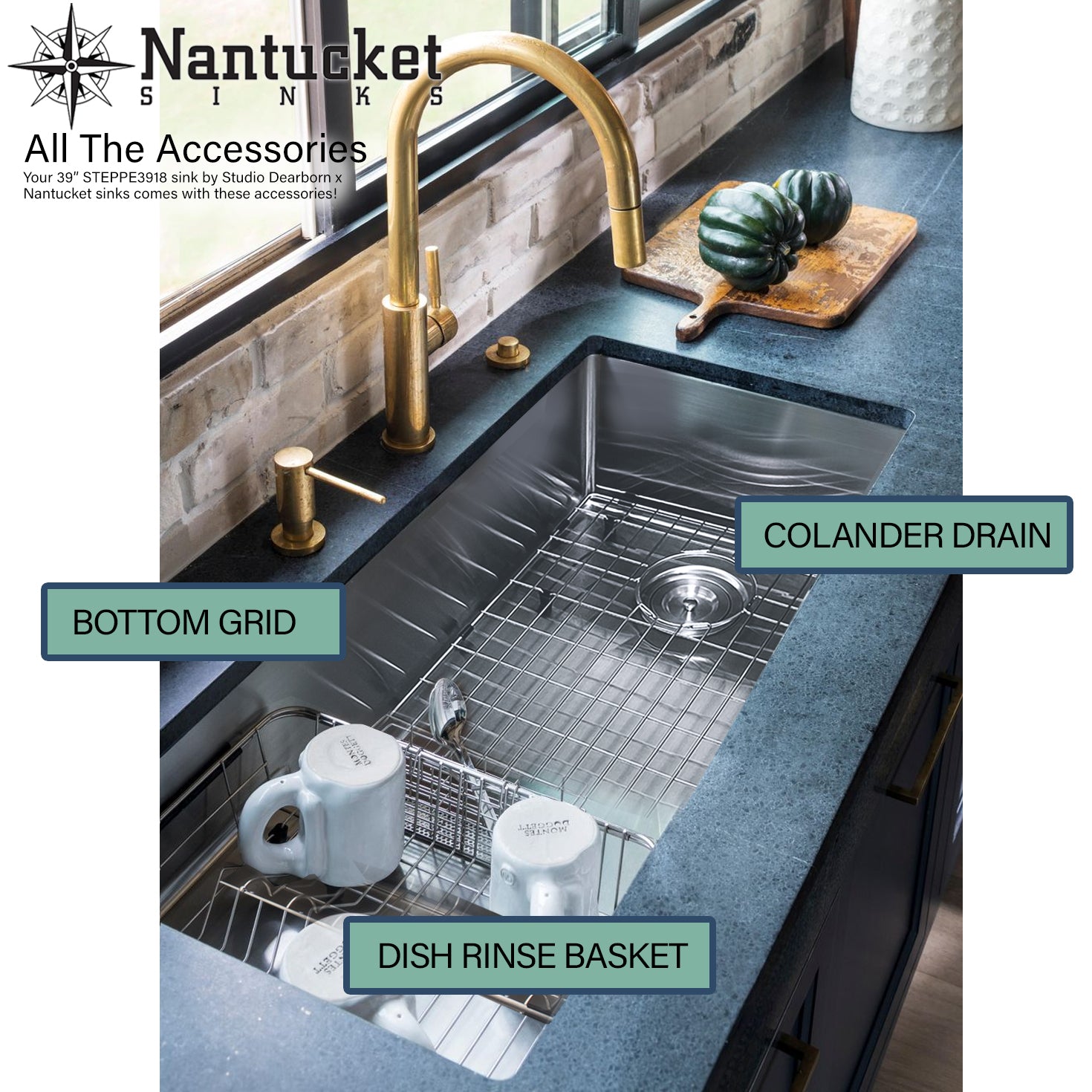 Nantucket STEPPE3918 stainless sink, view 6
