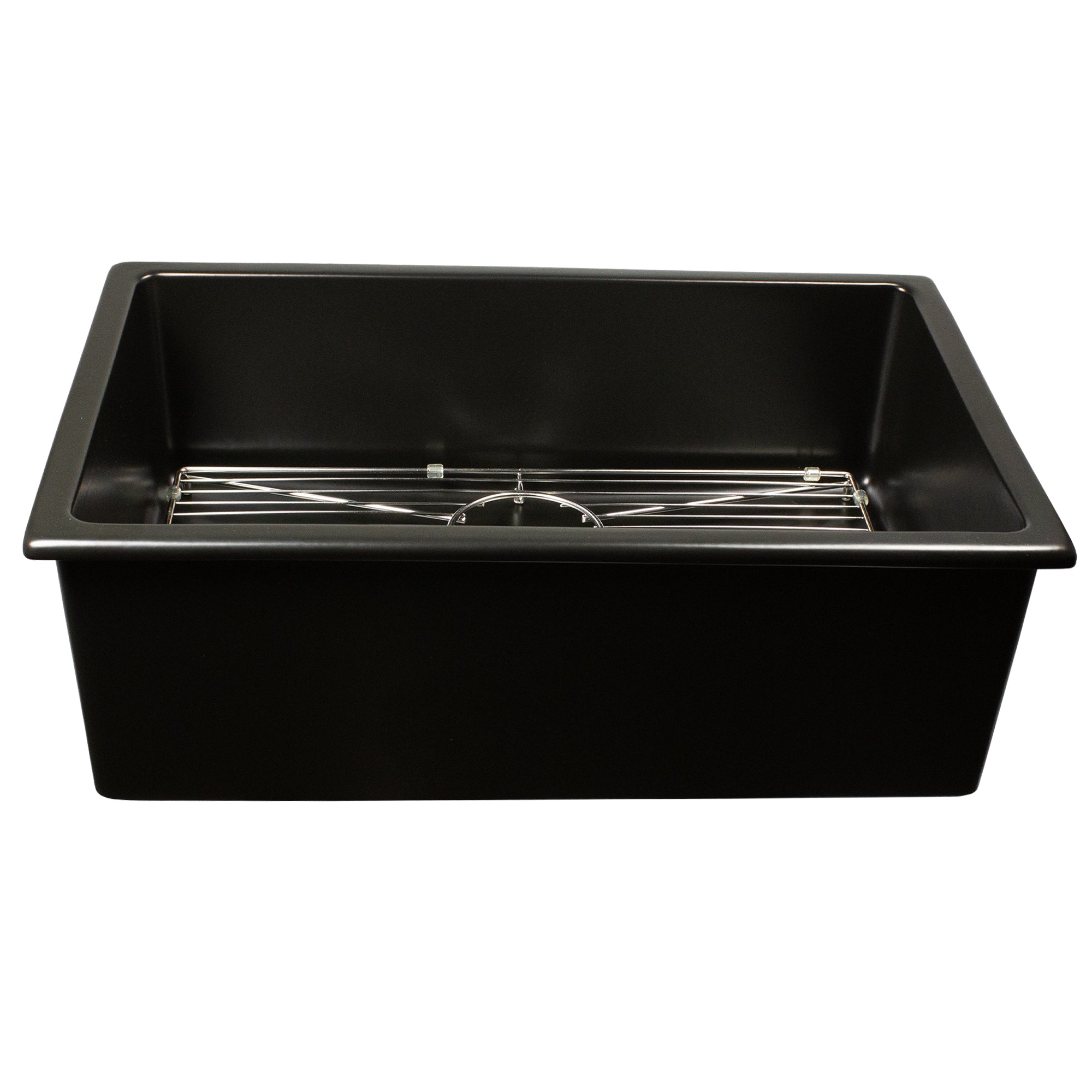 Nantucket Orleans3018-MB matte black fireclay sink, view 6