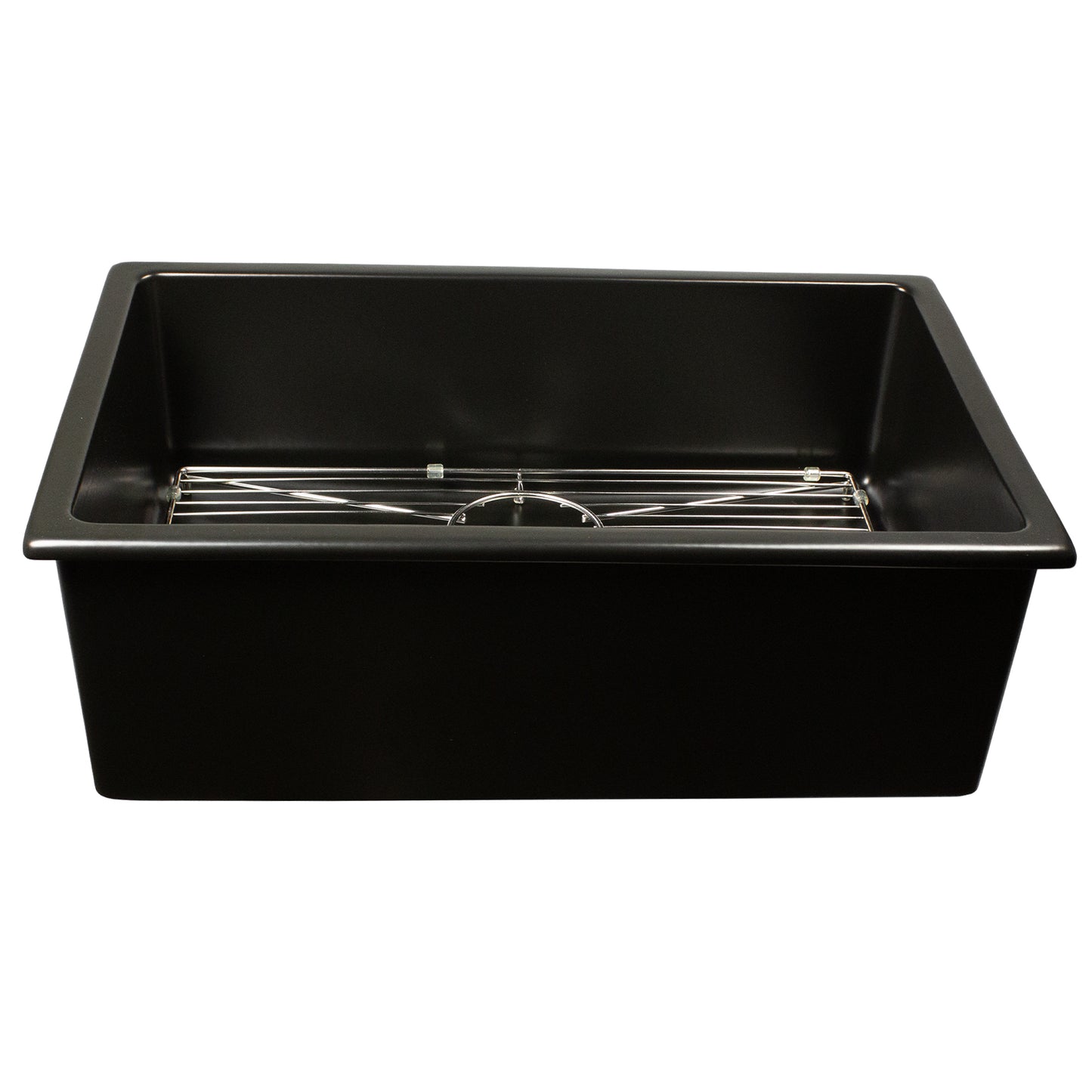 Nantucket Orleans3018-MB matte black fireclay sink, view 6
