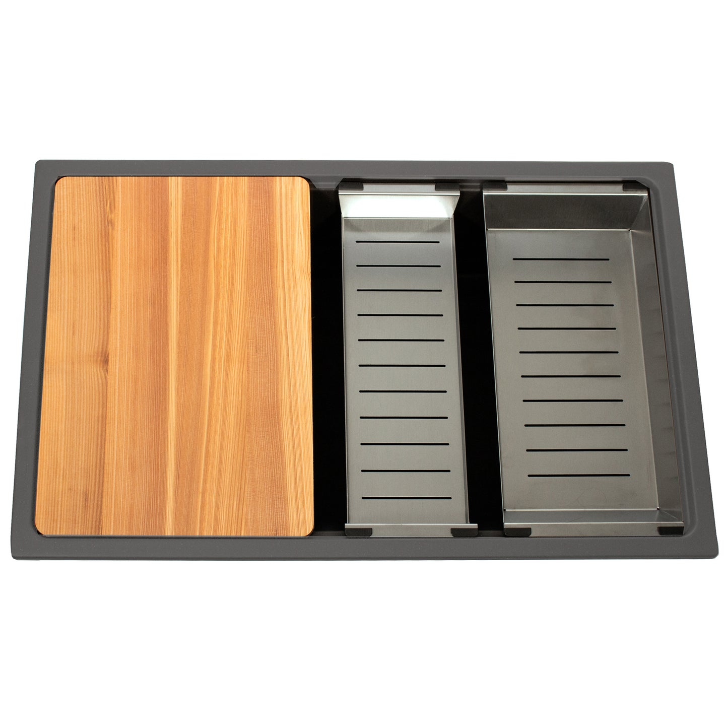 Nantucket PR3019PS-TI titanium granite workstation sink, view 3