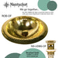 Nantucket 13-inch Hand Hammered Brass Round Undermount Bathroom Sink with Overflow ROB-OF, view 10