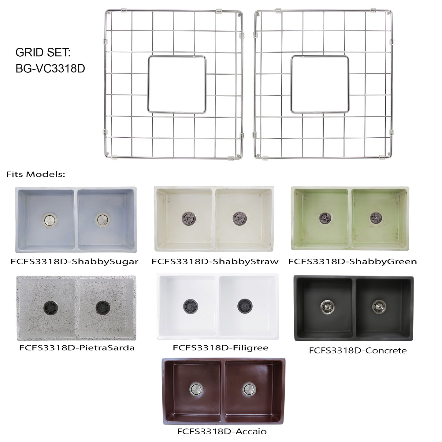 Nantucket FCFS3318D-Grapes fireclay sink, view 12