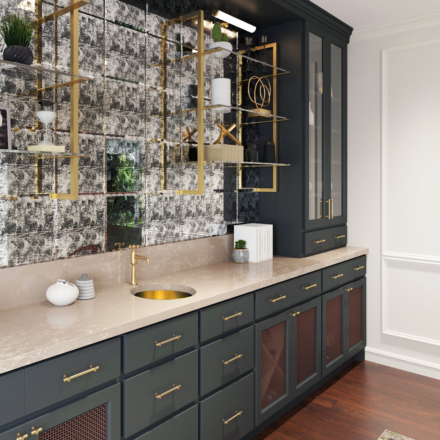 Nantucket RS15-UB round hammered brass bar sink, view 8