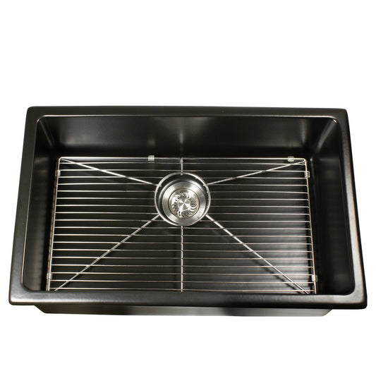 Nantucket Orleans3018-MB 30-inch matte black fireclay kitchen sink