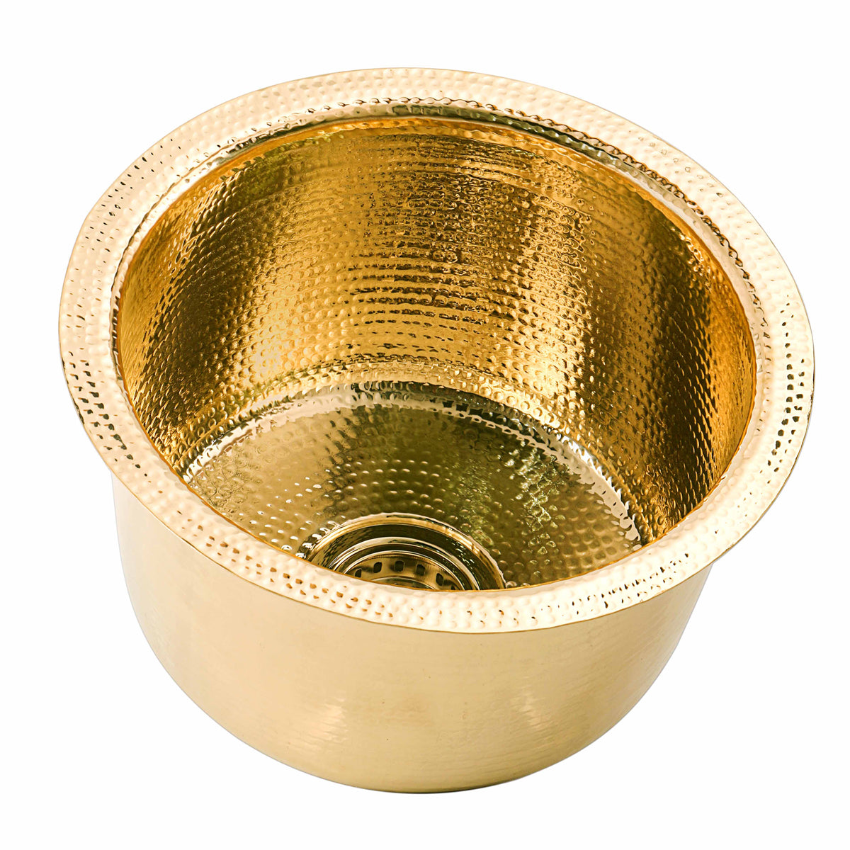 Nantucket RS15-UB round hammered brass bar sink