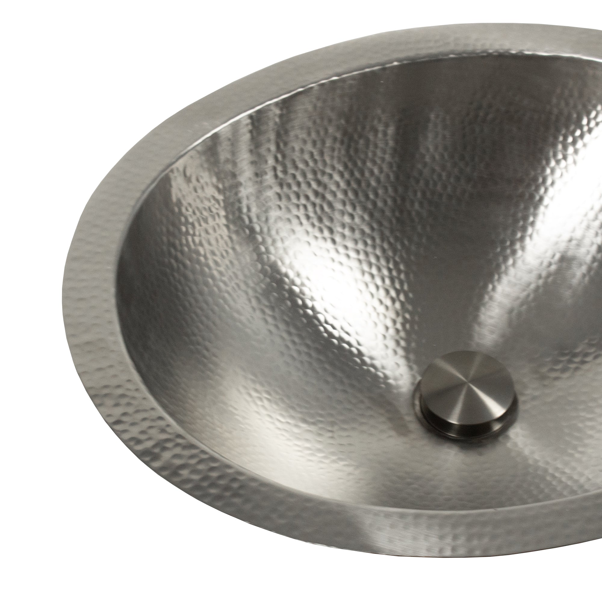 Nantucket OVS2017 hammered stainless oval bathroom sink, view 5