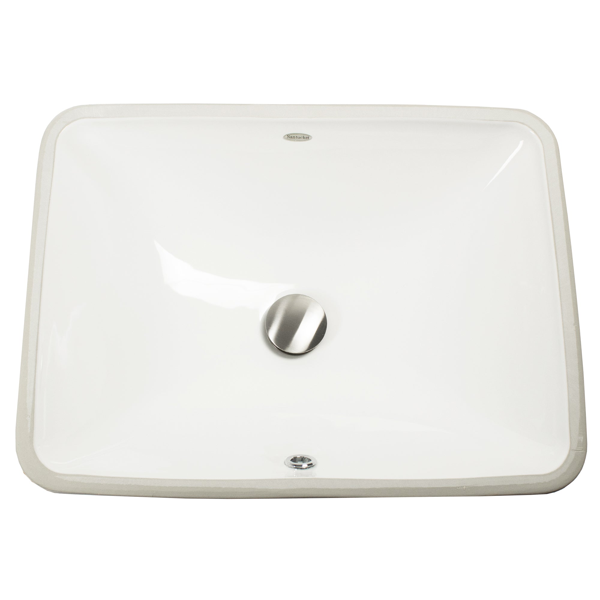 Nantucket UM-19X14-W undermount ceramic bathroom sink, view 3
