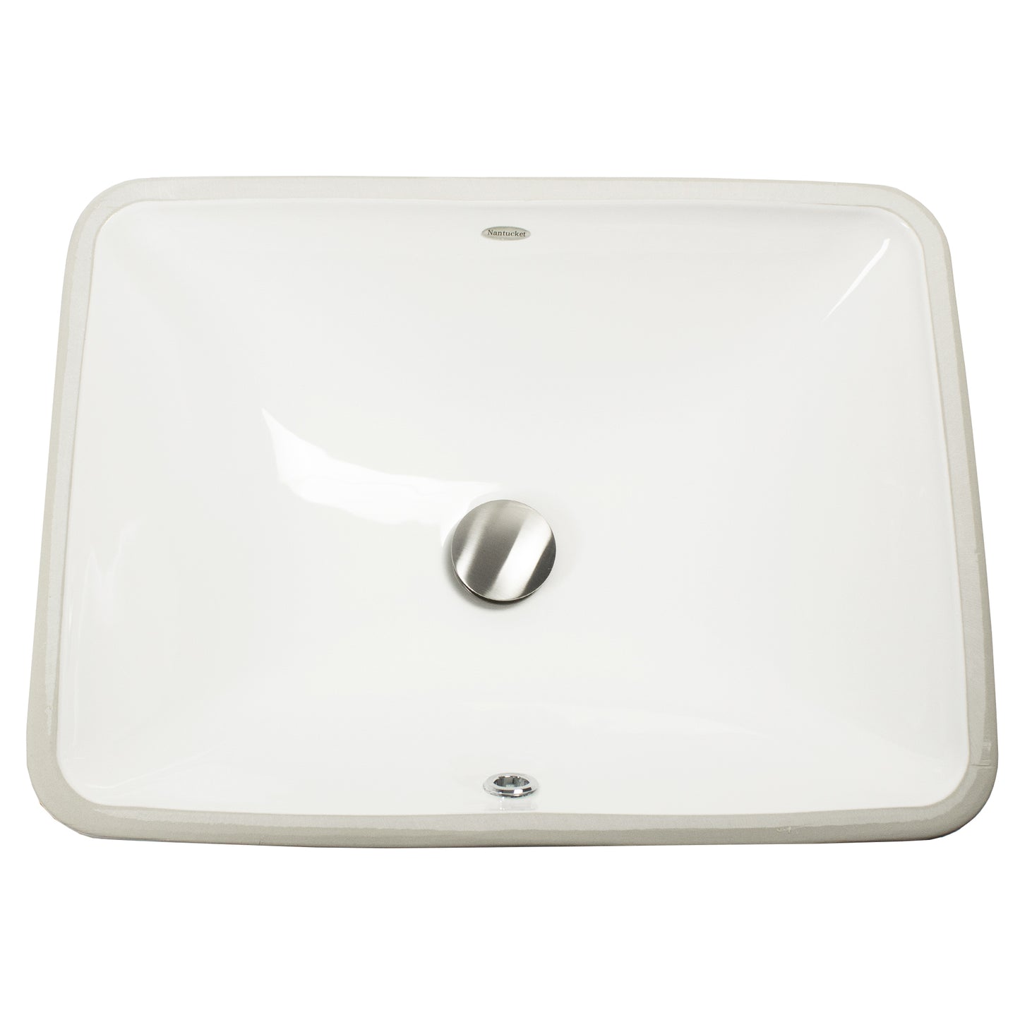 Nantucket UM-19X14-W undermount ceramic bathroom sink, view 3