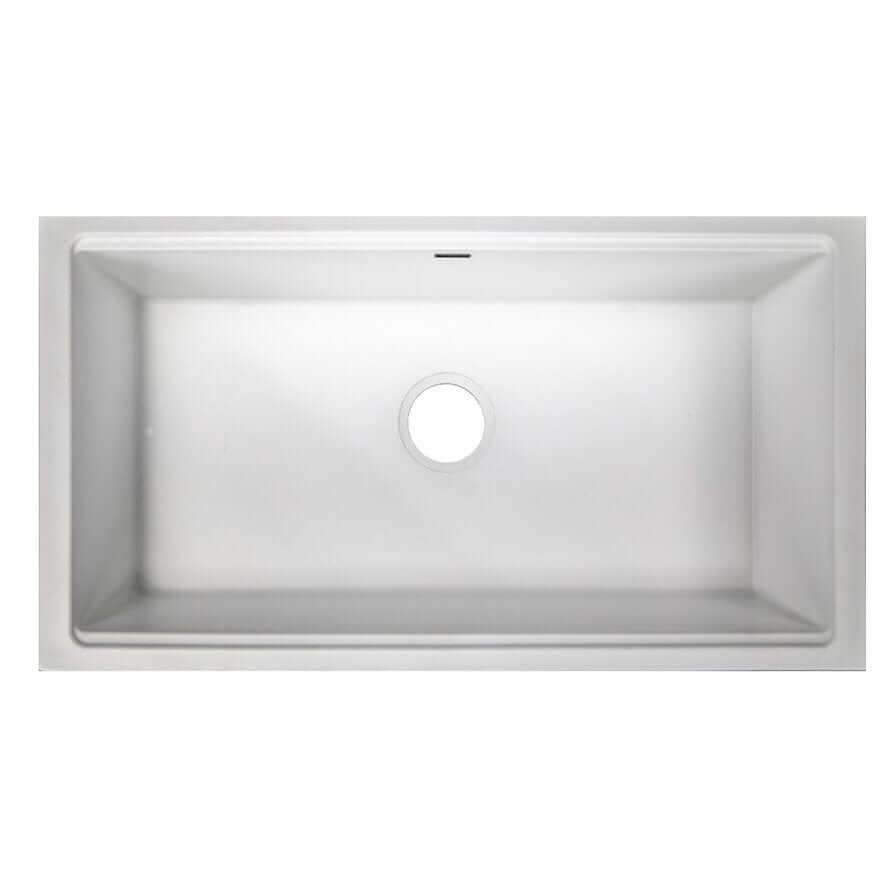 Nantucket 34" White Granite Composite Nano Workstation Undermount Kitchen Sink - PR3419-W-UM top view image
