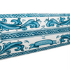Decorative border of Nantucket BluMare kitchen sink with blue floral patterns and 'Nantucket' text on a white background