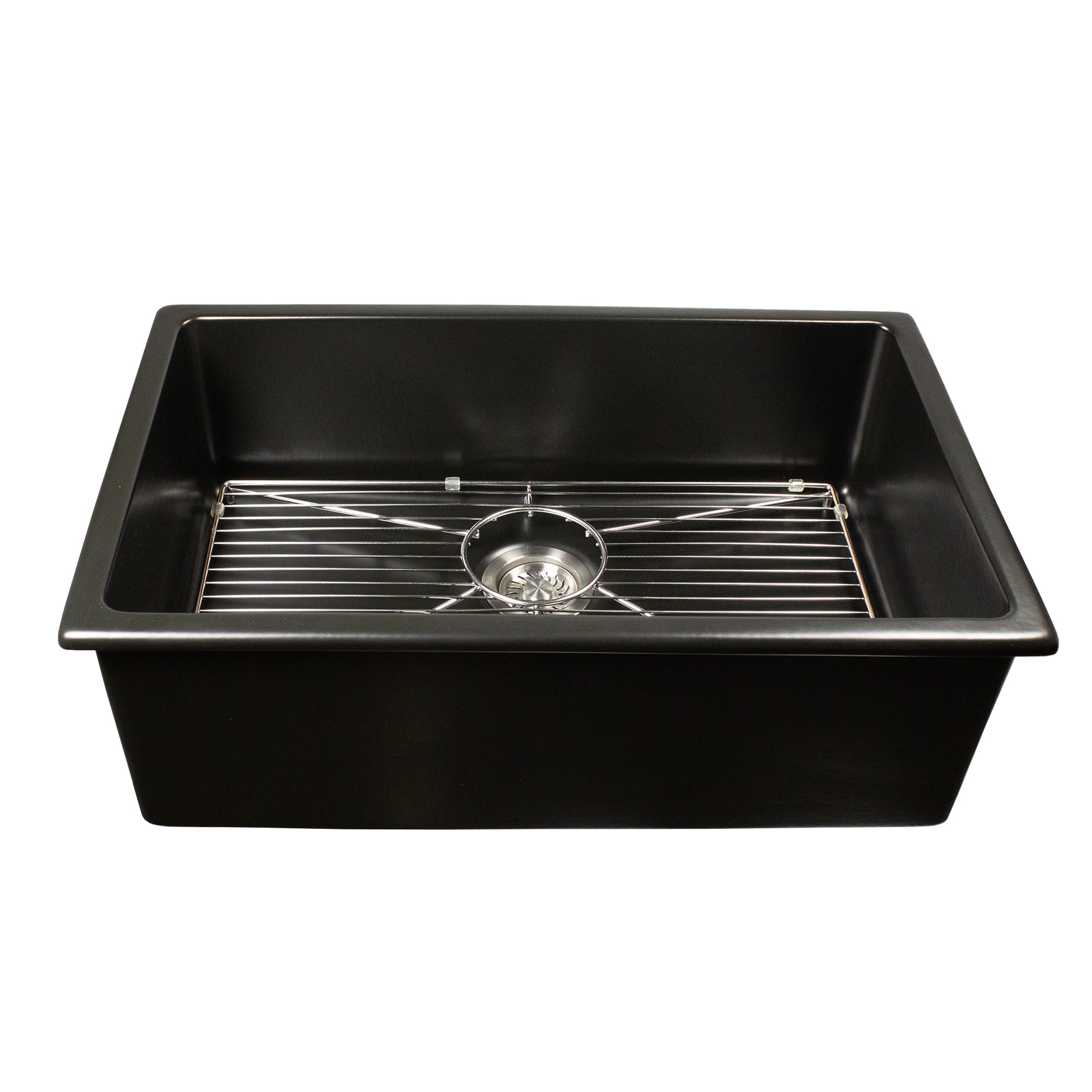 Nantucket Orleans3018-MB matte black fireclay sink, view 4