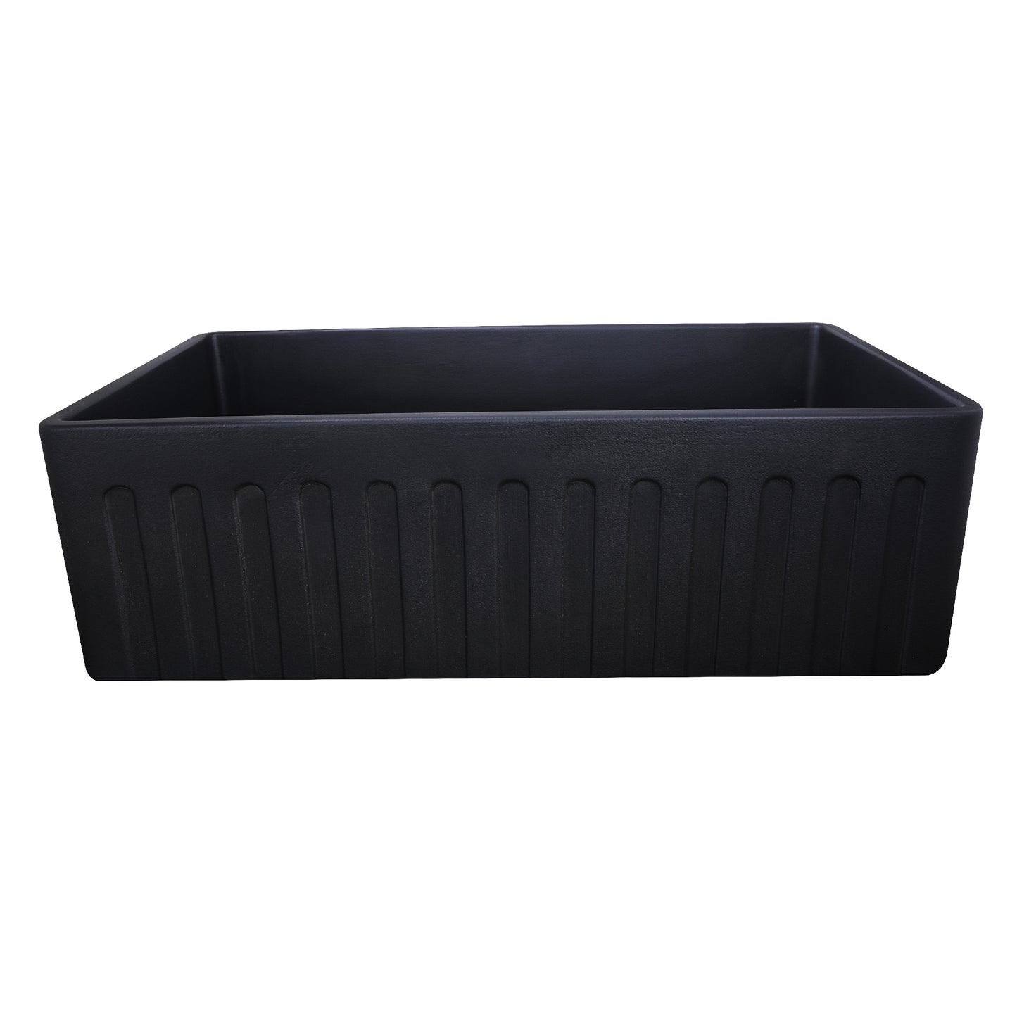 Nantucket FCFS3320S-MatteBlack fireclay sink, view 8
