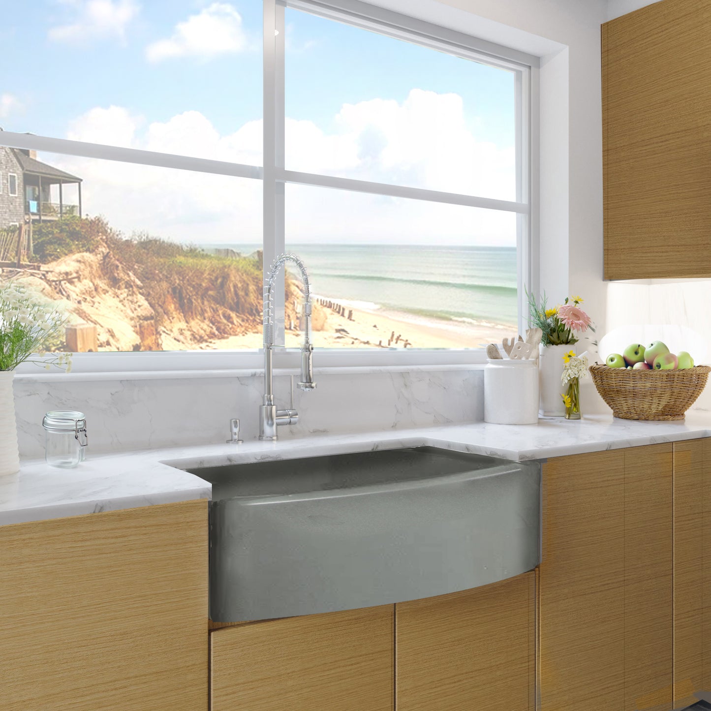 Nantucket FCFS3320CA-C concrete fireclay sink, view 5