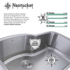 Nantucket Nantucket 33" Large Rectangle Single Bowl 18 Gauge Stainless Steel Drop In Kitchen Sink - NS3322-8