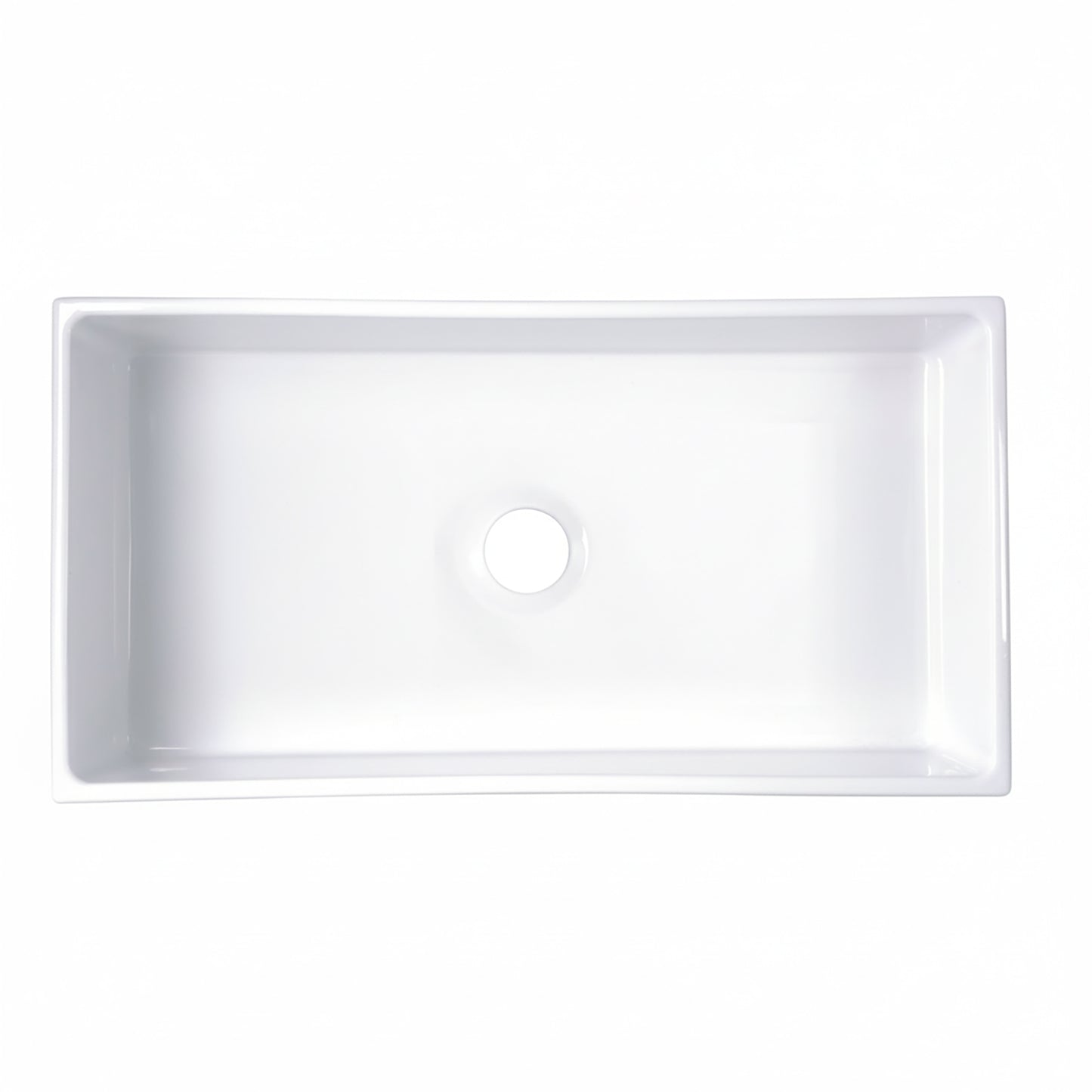 Nantucket T-FCFSRD36 36-inch white fireclay farmhouse sink, view 3