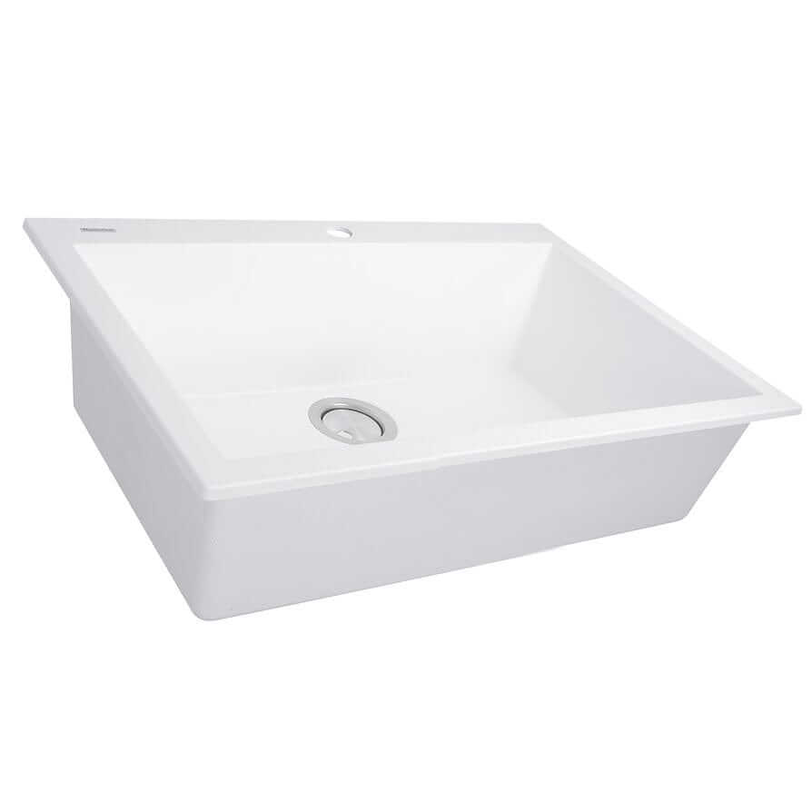 Nantucket 27" Single Bowl Dualmount Granite Composite Kitchen Sink - PR2720-DM-W