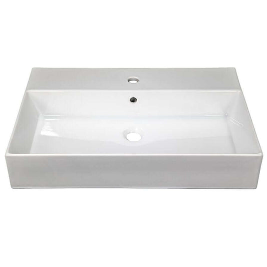 Nantucket 28" Fireclay Wallmount/Console Mount Bathroom Sink Newport Collection - NS-NPCS28W in white finish.