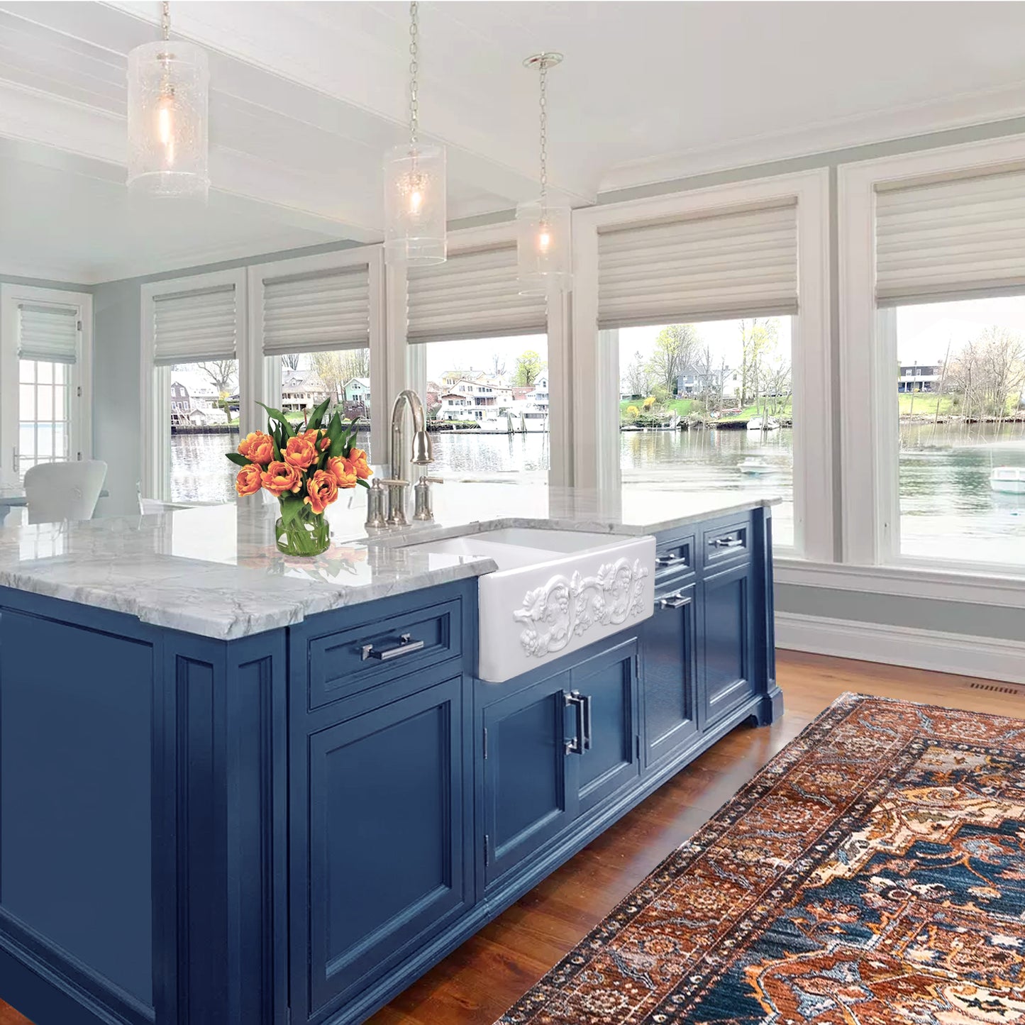 Nantucket FCFS3318D-Grapes fireclay sink, view 7