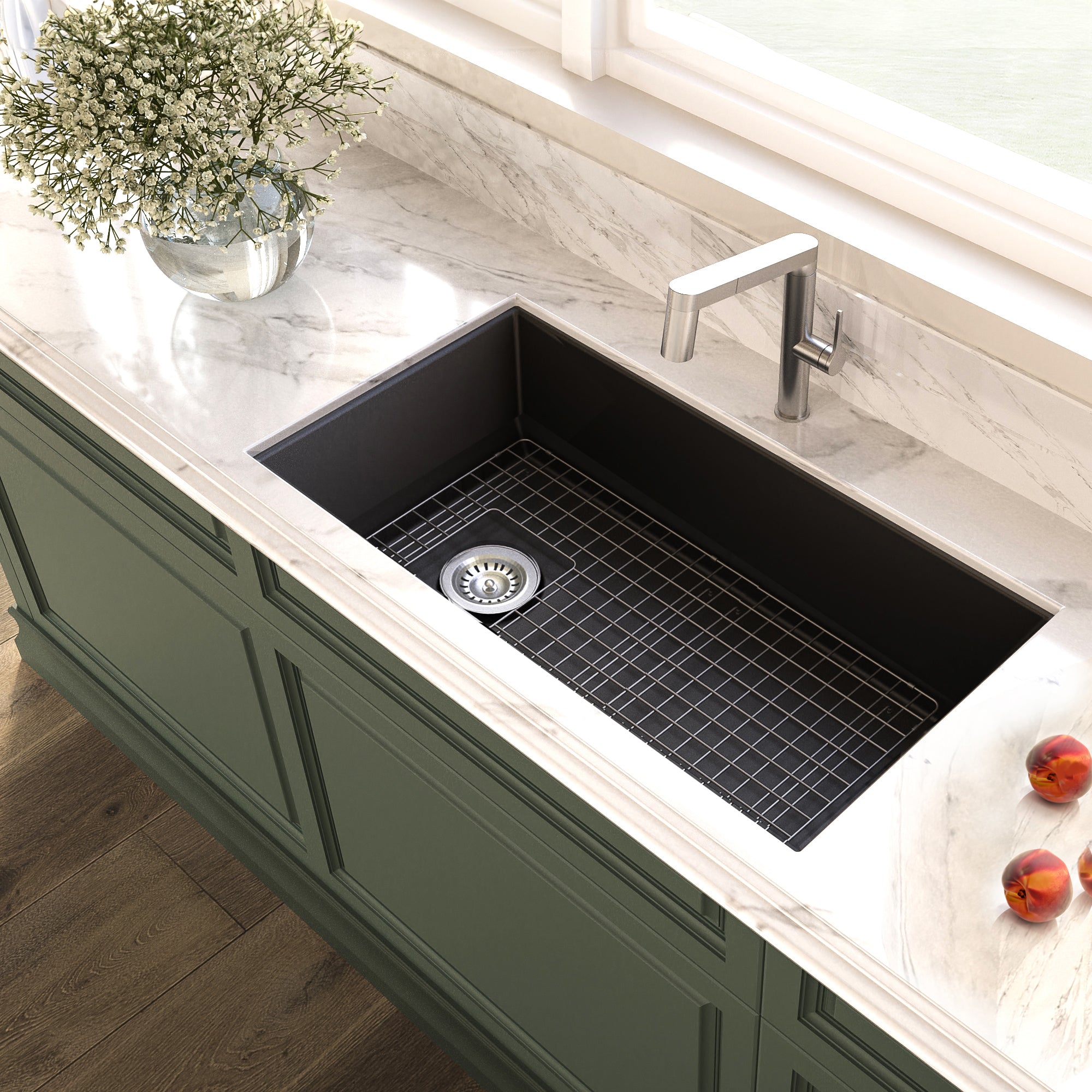 Nantucket Wellfleet-3419Concrete fireclay sink, view 2
