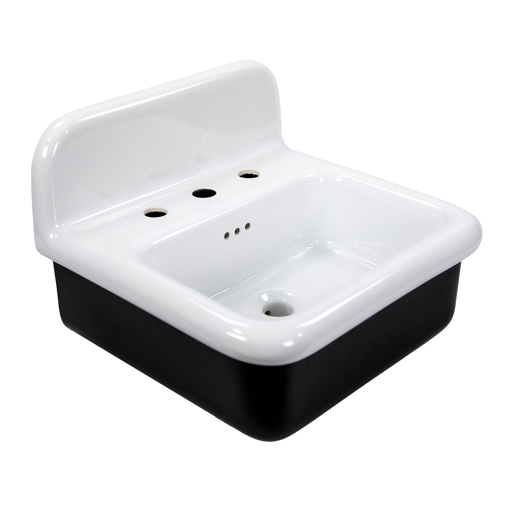 Nantucket NS-VCDM20-BLKW 20-inch Victorian fireclay wall mount sink
