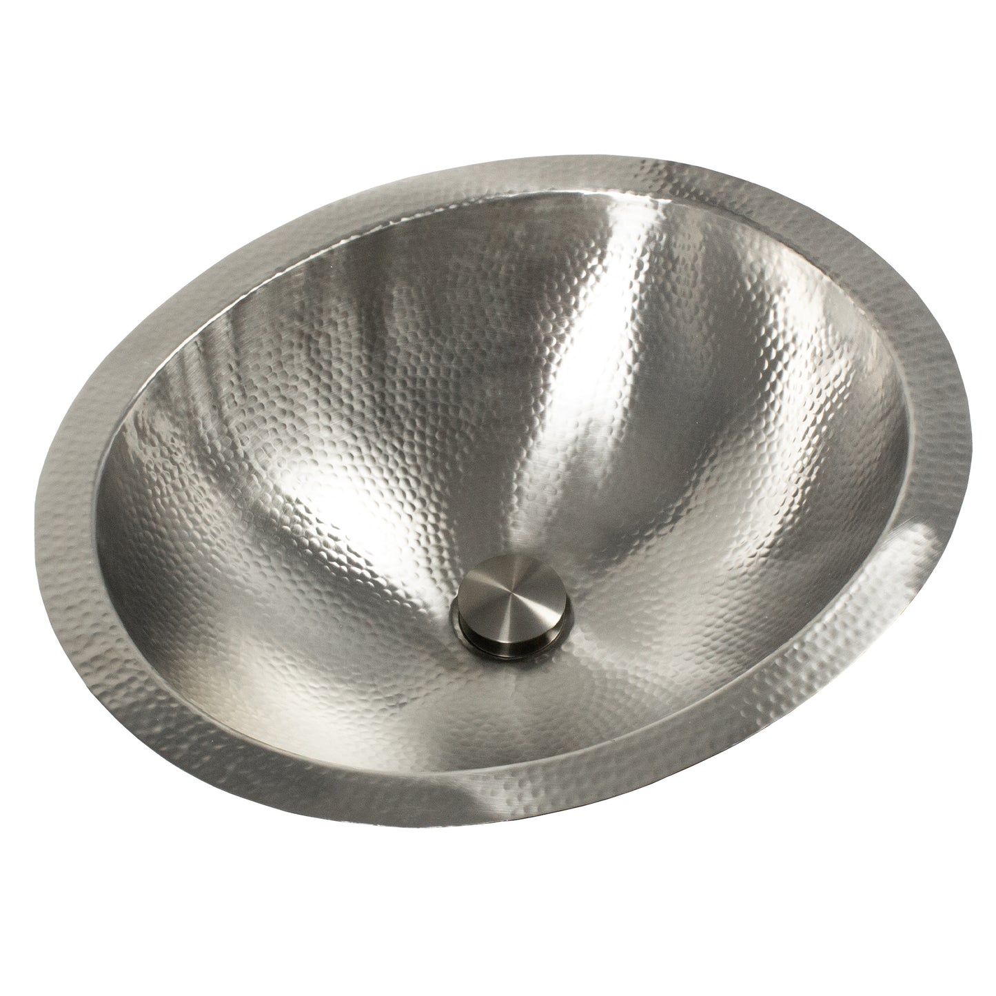 Nantucket OVS2017 hammered stainless oval bathroom sink, view 3